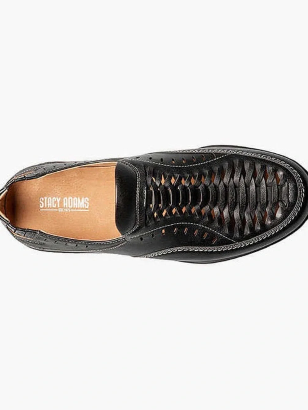 Stacy Adams Men's Black Woven Slip-On Loafers